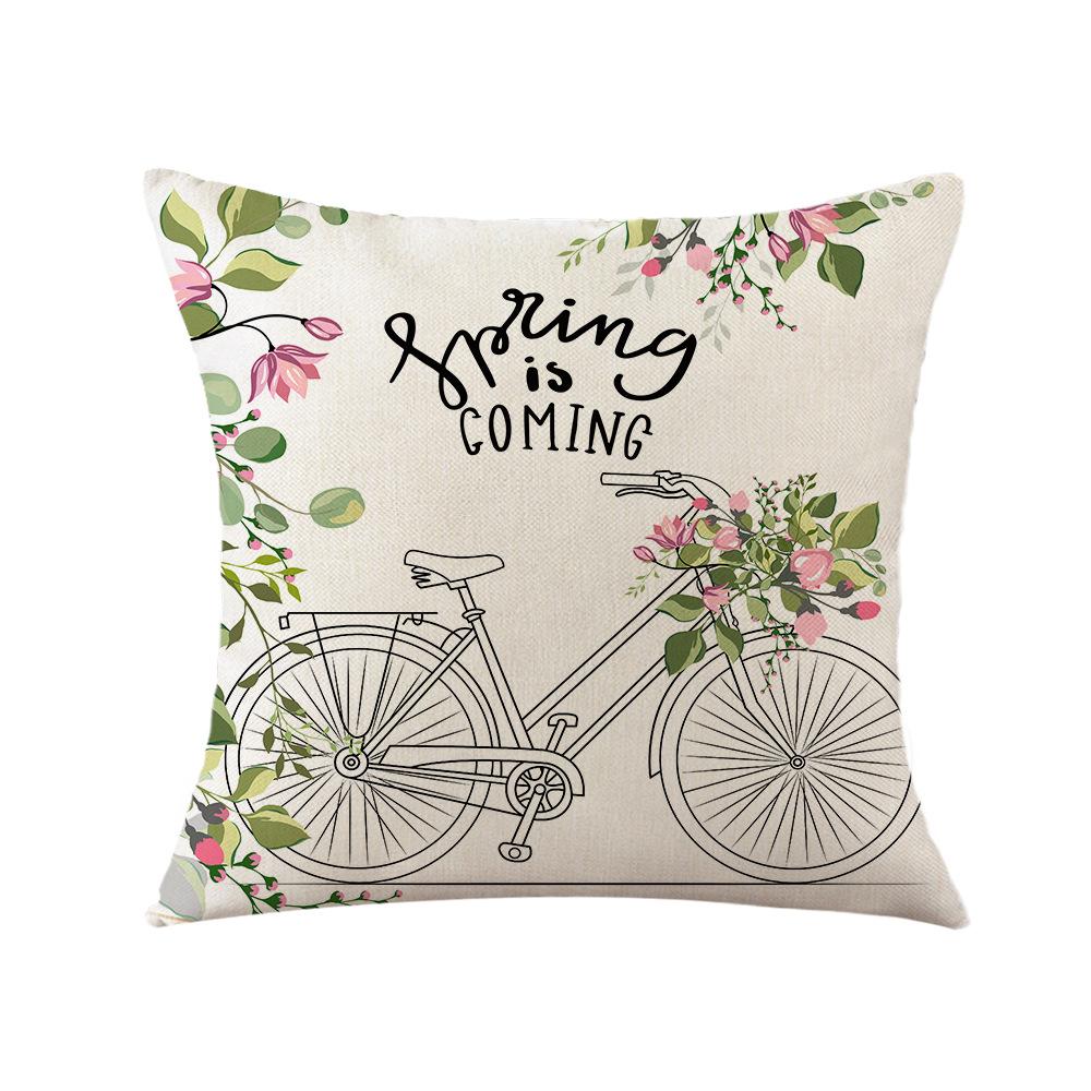 Thick Linen Printed Fabric Pillowcase Large Cushion Sofa Office Bedside Pillowcase Lumbar Pillow Car Backrest