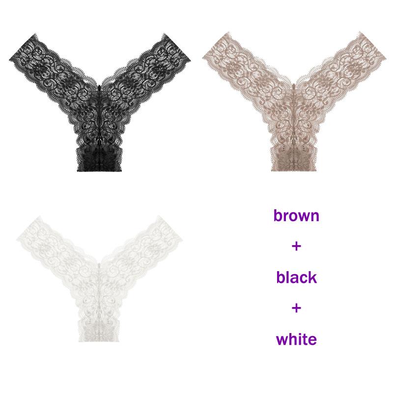 CINOON 3 Teile/los frauen höschen Transparent Low-Taille Unterhose Aushöhlen Tanga Weibliche Nahtlose G-String Sexy Unterwäsche Spitze Dessous panty