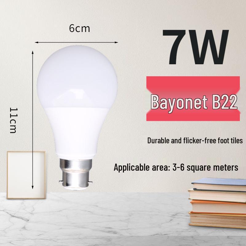 

Энергосберегающая светодиодная лампа без мерцания, цоколь B22, защита глаз, сверхяркая, алюминий в пластиковой оболочке Cool White 6500K