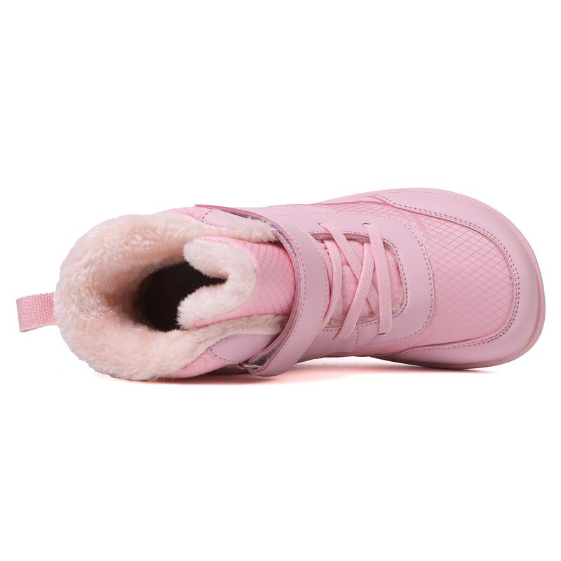 Children Winter Shoes Plush Waterproof Fabric Casual Non-Slip Boys Girls Shoes Rubber Sole Snow Boots Fashion Warm Outdoor Boots