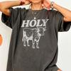 Holy Cow Shirt, Funny Shirts for Women, Retro Boho Tee, Trendy Western Tshirt, Oversized Graphic Tee, Unisex Sarcastic Friend Gift for Her
