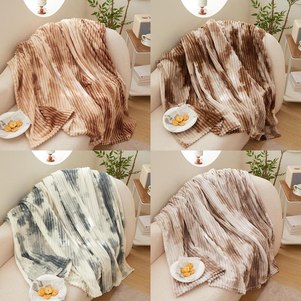 Polyester Fleece Blanket With Artistic Tie Dyeing Design For Cozy Home Use