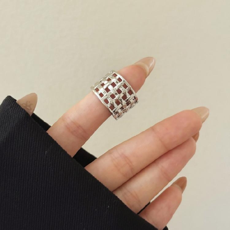 Anello a Nido d'Ape Superfici Interne Lucidate Design Confortevole Fedina Gioiello Trendy Unisex Per Uso Quotidiano