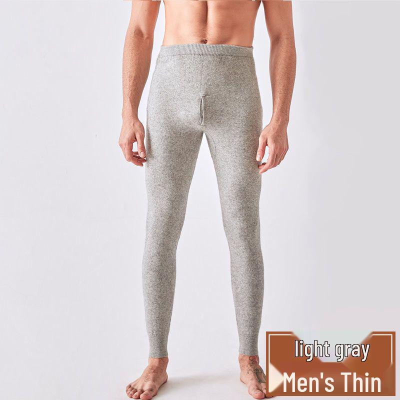 Ordos City Cashmere Pants: Unisex High-Waisted Slim Fit Thin Wool Base Layer for Winter