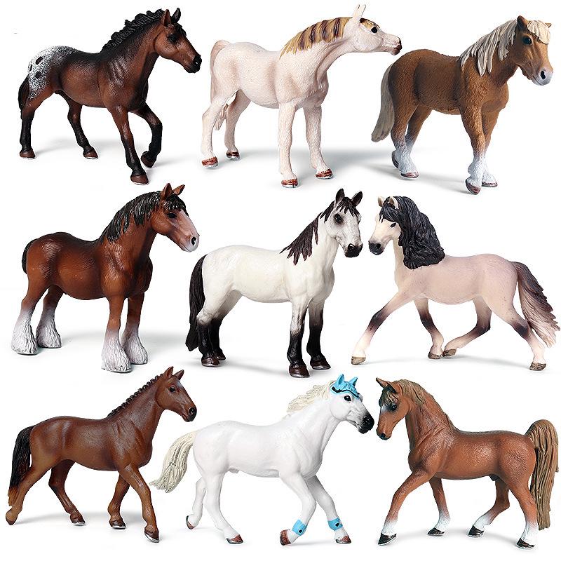 Children's Farm Animal Simulation Model: Appaloosa, Arabian, and Yellow Horse Toys
