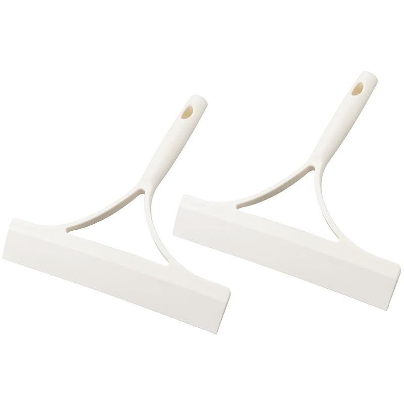 Yamazaki Sangyo Satto Water Squeegee, Set of 2, White, 25cm (W) x 4.6cm (D) x 23cm (H)