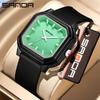 Sanda Fashion Color Block Kids' Silent Quartz Square Exam Watch – 3D Creative Unisex Design