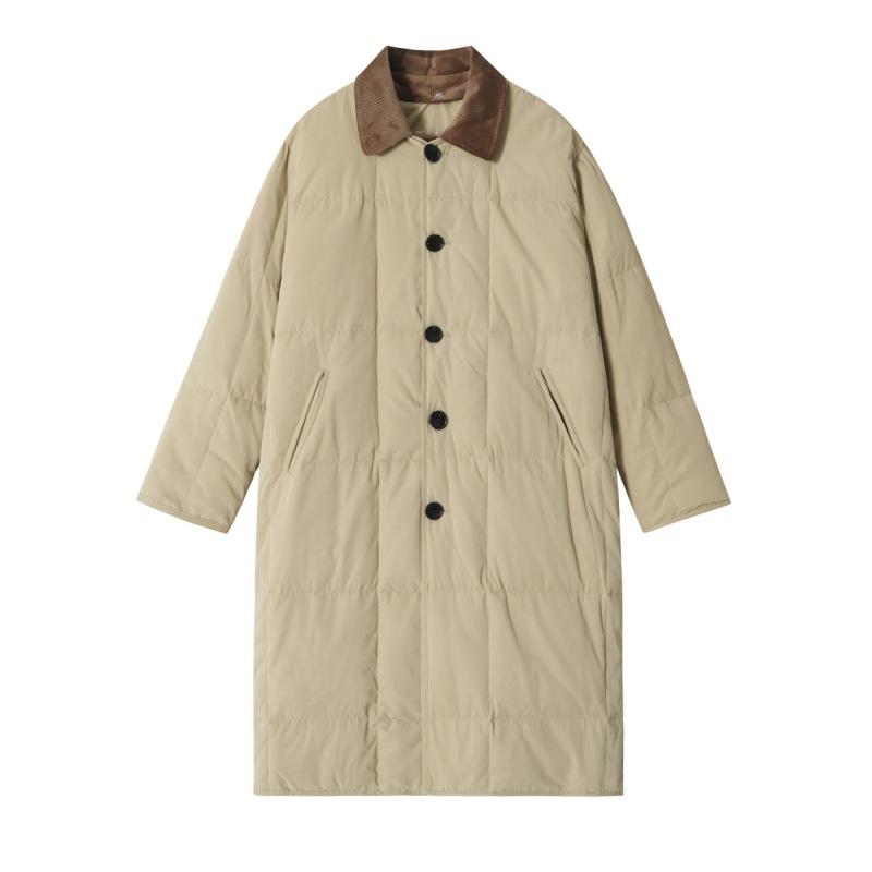 Down Cotton-padded Jacket Women's Long Winter New Single-breasted Loose Padded Coat