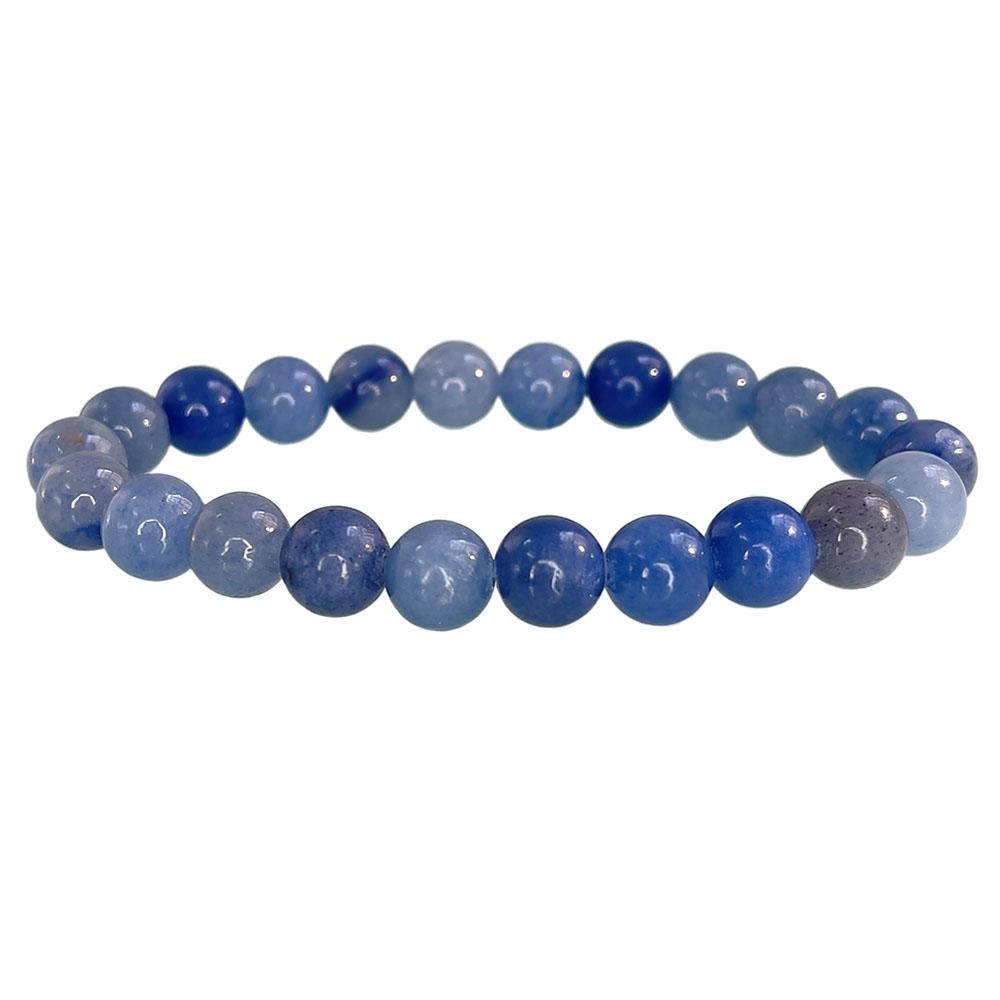 Natural Stone Beaded Bracelet 6-10mm Stretch Yoga Jewelry - Tiger Eye Turquoise Agate Jasper Healing Bangles for Women Men