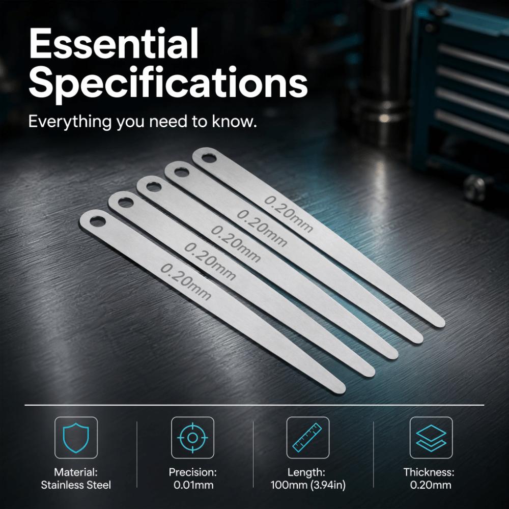 5pcs Stainless Steel Thickness Gauge Metric Filler Measuring Tool Feeler Gauge Measuring Space