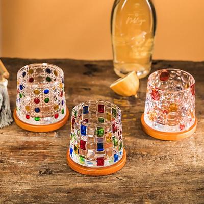 Bar Accessory With Base Spinning Whiskey Glass Clear Thickened Brandy Glass Rotating Wine Cup Beer