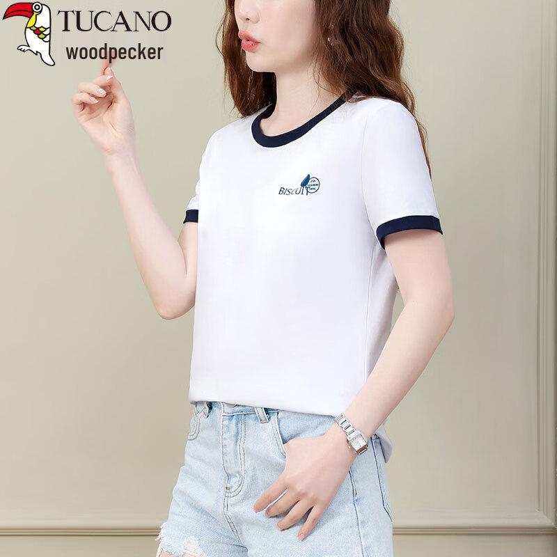Woodpecker Women's Pure Cotton Round Neck Short Sleeve T-Shirt