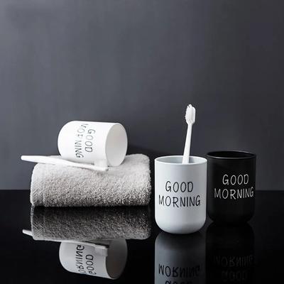 Nordic Style Good Morning Mouthwash Cup Toothbrush Toothpaste Holder Cup Travel Washing Cup Water Mug Bathroom Tumblers Bathroom Accessories