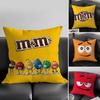 M-M&Ms Chocolate Brand Cushion Cover Pillowcase Ultra Soft Skin Friendly Fabric Cloud Like Comfort & Concealed Zipper