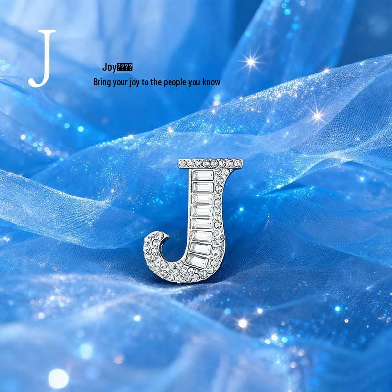 Spilla Alfabeto con Strass di Cristallo Elegante - Spilla da Bavero Unisex
