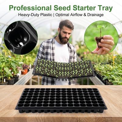 Tavă cu 128 de celule pentru răsaduri Tavă de start din plastic pentru plante Grilă de grădinărit Ghiveci de pepinieră pentru germinarea semințelor și propagarea plantelor