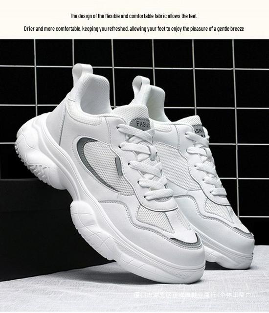 Herren 2025 Echte Leder Freizeitsportschuhe: Höhenerhöhend, Rutschfest, Atmungsaktives Mesh