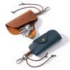 Unisex Crazy Horse Leather Car Key Holder - Retro Cowhide Key Storage Case