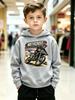 Boys' Motocross-Style Hooded Sweatshirt – New Autumn/Winter Collection – Casual Athletic Print Design