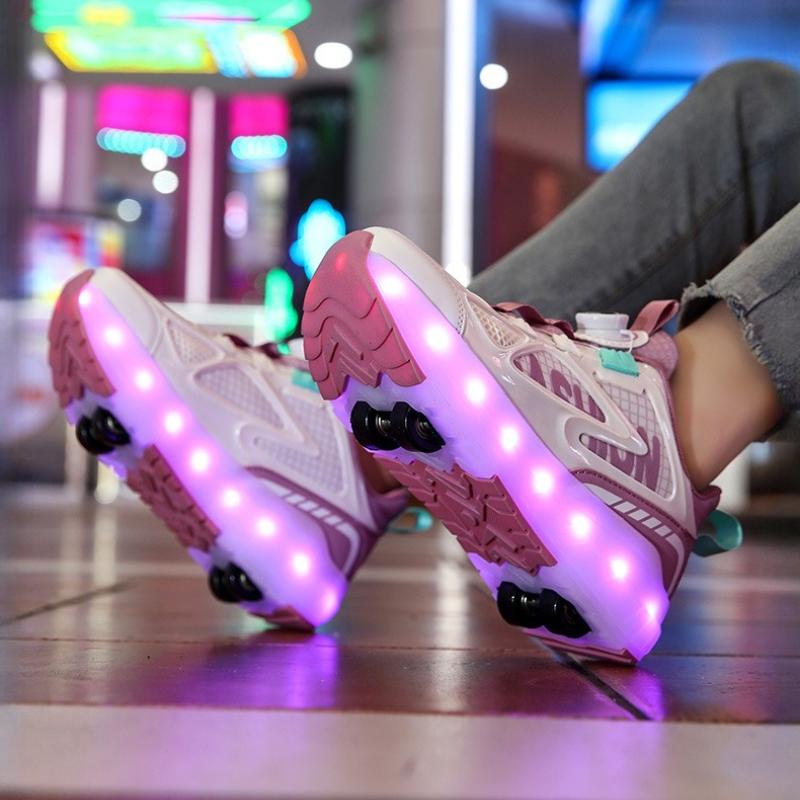 Luminous Children's Roller Skates with 4 Wheels and Detachable Wheels for Boys in Summer Girls' Sports Shoes with Wheels Sneaker