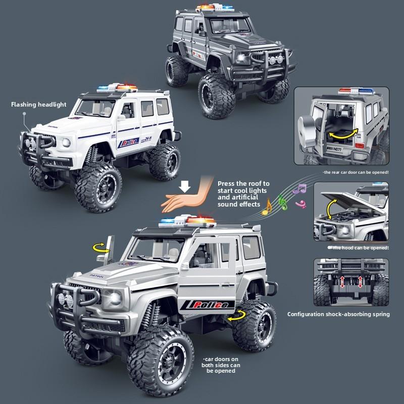 Car Children Police Toy  Inertia Car Model With Lighting And Sound Function