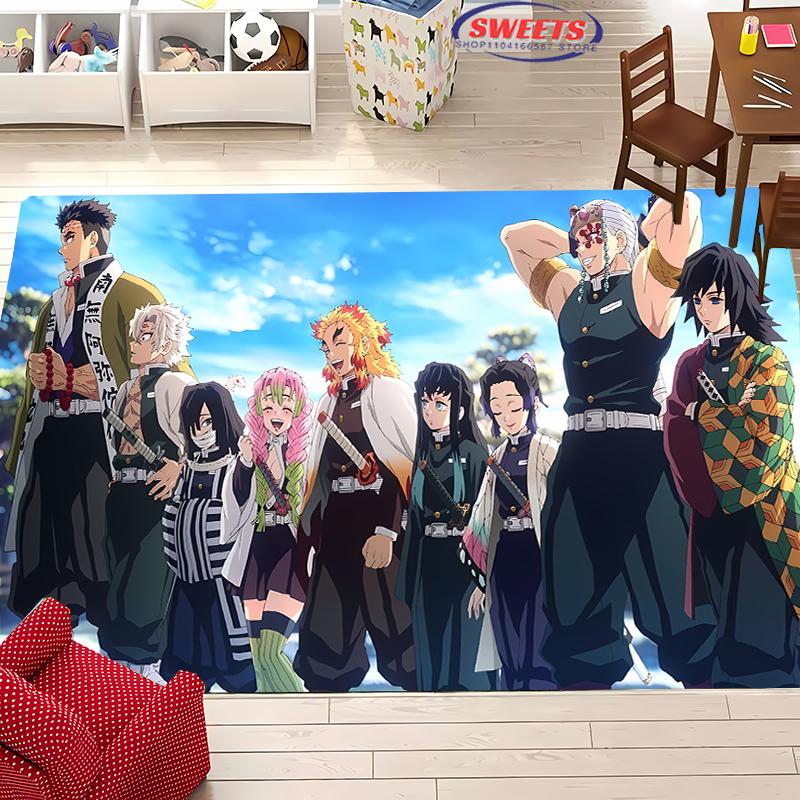 New Arrival ! Customized Demon Slayer Carpet, Demon Slayer Nine Hashira Living Room Bedroom Bed Mat, Non-slip Durable Office Rug