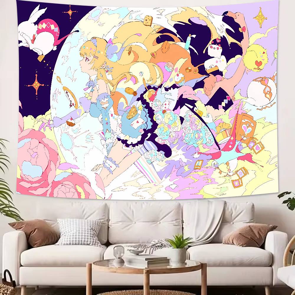 Luxury Fashion Hot Cute Pink Angel Tapestry Decoration Bedroom Dormitory Background Cloth Holiday Home Living Room Club Tapestry