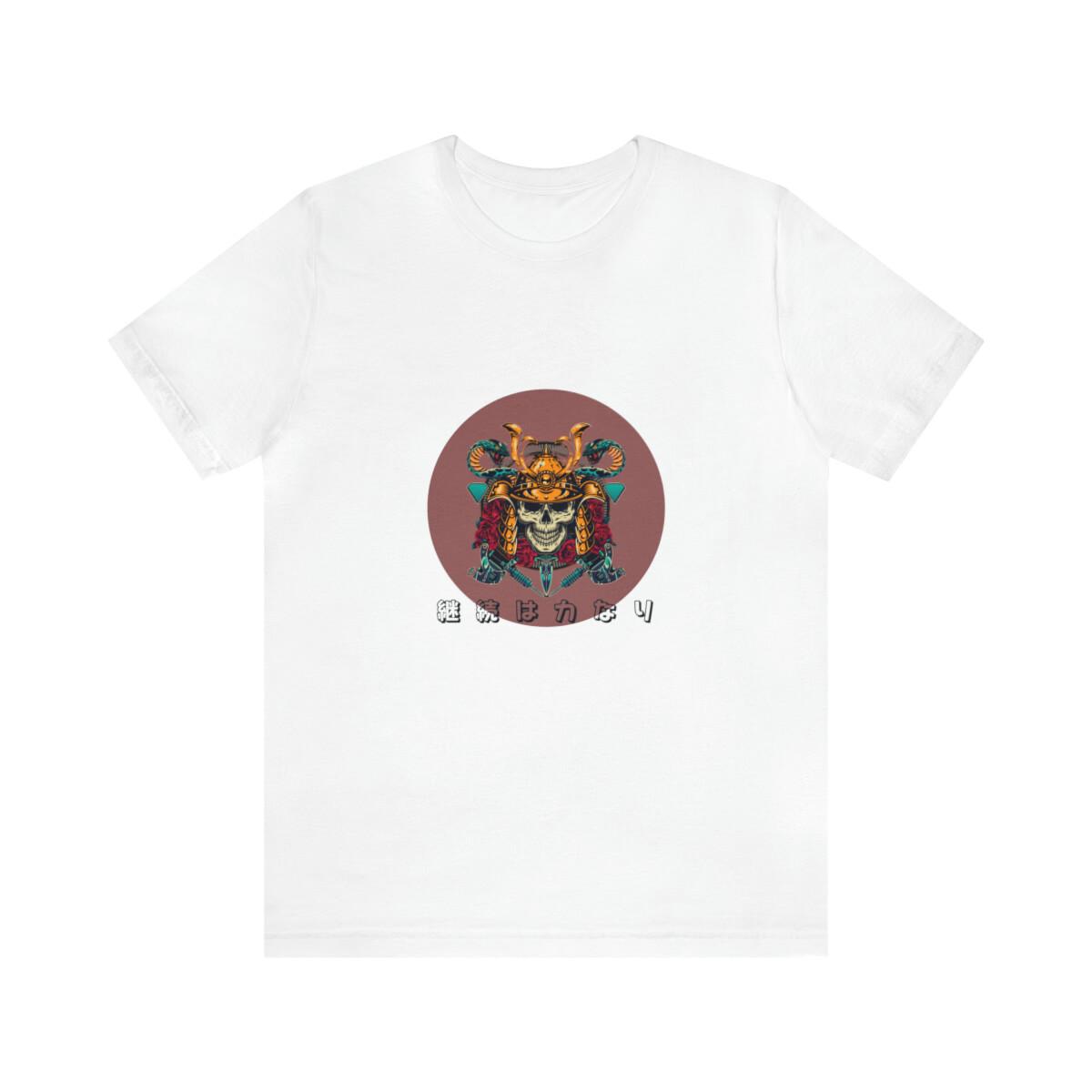 Japanese Warrior Skull Graphic T-Shirt S разноцветный