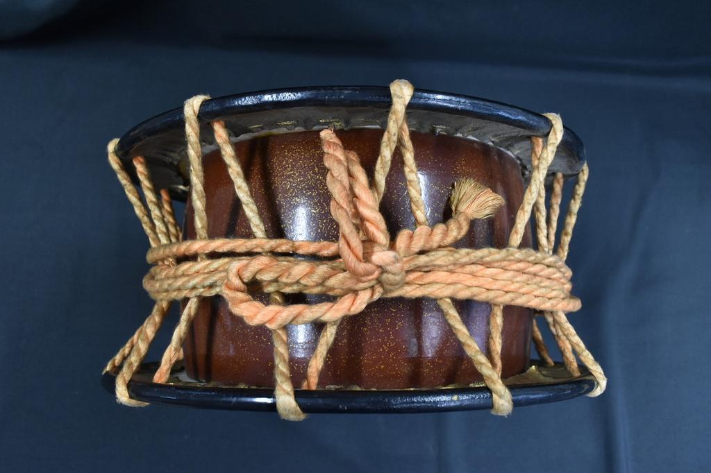 Vintage Japanese Wooden Wadaiko Drum Shime Daiko Taiko with Stand & Stick, As-is