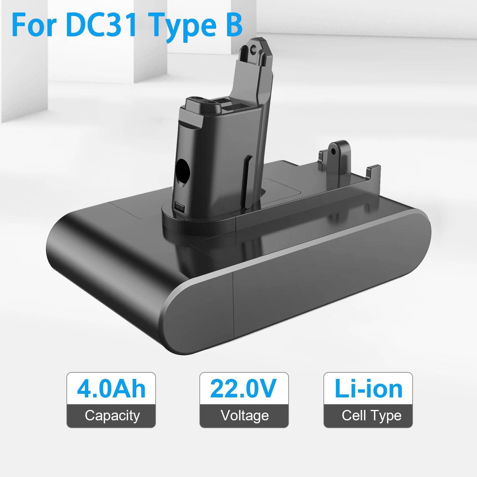 

Dc31 Type -B Battery 22 .2v 4000mah Li -Ion Vacuum Battery For Dyson Dc35 Dc45 Dc31b Dc34 Dc44 Animal Dc56 Dc57 (Only Fit Type B )