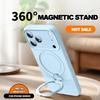 Liquid Silicone Magnetic Bracket Phone Case For iPhone 17 13 14 15 16 Pro Max Air Plus Magsafe Stand Holder Protector Cover