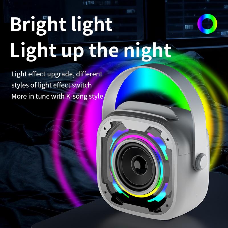 V11 Kabelloser Bluetooth Karaoke-Lautsprecher: Tragbarer, Outdoor-, Schreibtischtauglicher Subwoofer mit Mikrofon