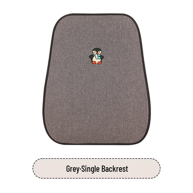 All-Season Penguin Cartoon Seat Cushion for Peugeot 408, 408X, 508, 4008 - Cotton Linen Design for Women