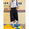 Amerikanischer Retro High Waist Wide Leg Cropped Denim Damen Sommer Neuankömmling Locker High Street Einfachste Passform Schlankmachend