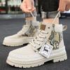 Men's Boots High Top Boots Fashion New Outdoor Motorcycle Boots Platform Comfortable Casual Shoes Lace-Up Work Male Ankle Boot