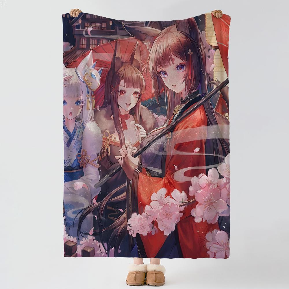 Game A-Azur Lane-e Throw Thick Comfort Flannel Quilt, Multi-scene Use Indoor Outdoor Daily Nap
