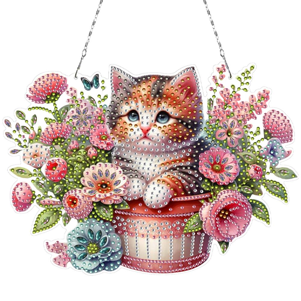 2D/Flat DIY Hanging Diamond Art Kits Diamond Painting Set Rhinestone Diamond Art Window Pendants Home Wall Decoration Crafts