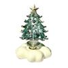 Decorative Glass Sculpture Glazed Christmas Tree Ornament with Star Topper, Colorful Party Table Decor Art, Faux Crystal Tabletop for Home Office Gift