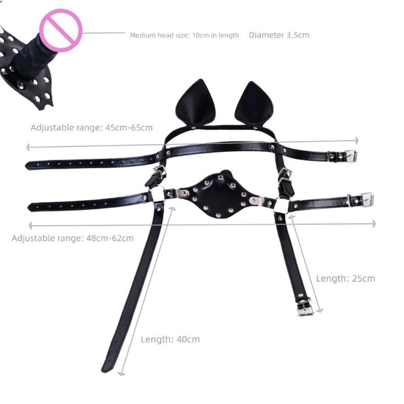 Deep Throat Silicone Dildo Gag with Adjustable Straps BDSM Bondage Adult Sex Toys for Couple Oral Play Couples Fantasy Games