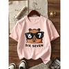 T-shirt Graphique Capybara Dessin Animé pour Enfants Impression Chiffre 6 7 Style Cool T-shirt d'Été Streetwear pour Filles Garçons