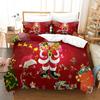 Christmas New Pattern Digital Printing Three-Piece Set 3D Three-Dimensional Polished Chemical Fiber Quilt Cover Pillowcase To Picture