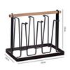 Bottle Rack Glass Cup Holder Stand Tree Drainer with Metal And Wood Construction Quick
