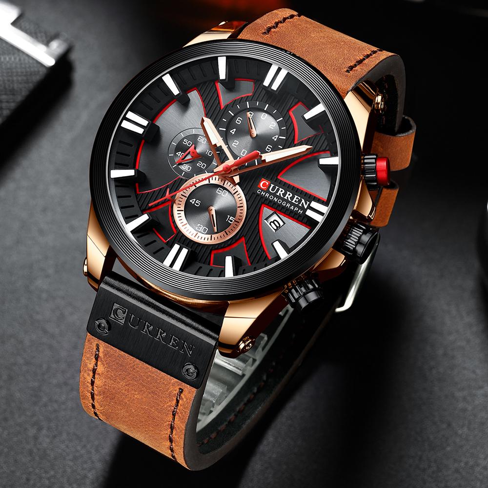 CURREN Kell Chronograph Sport Meeste käekellad Kvartskell Nahast Meeste Käekell Relogio Masculino Moekink meestele
