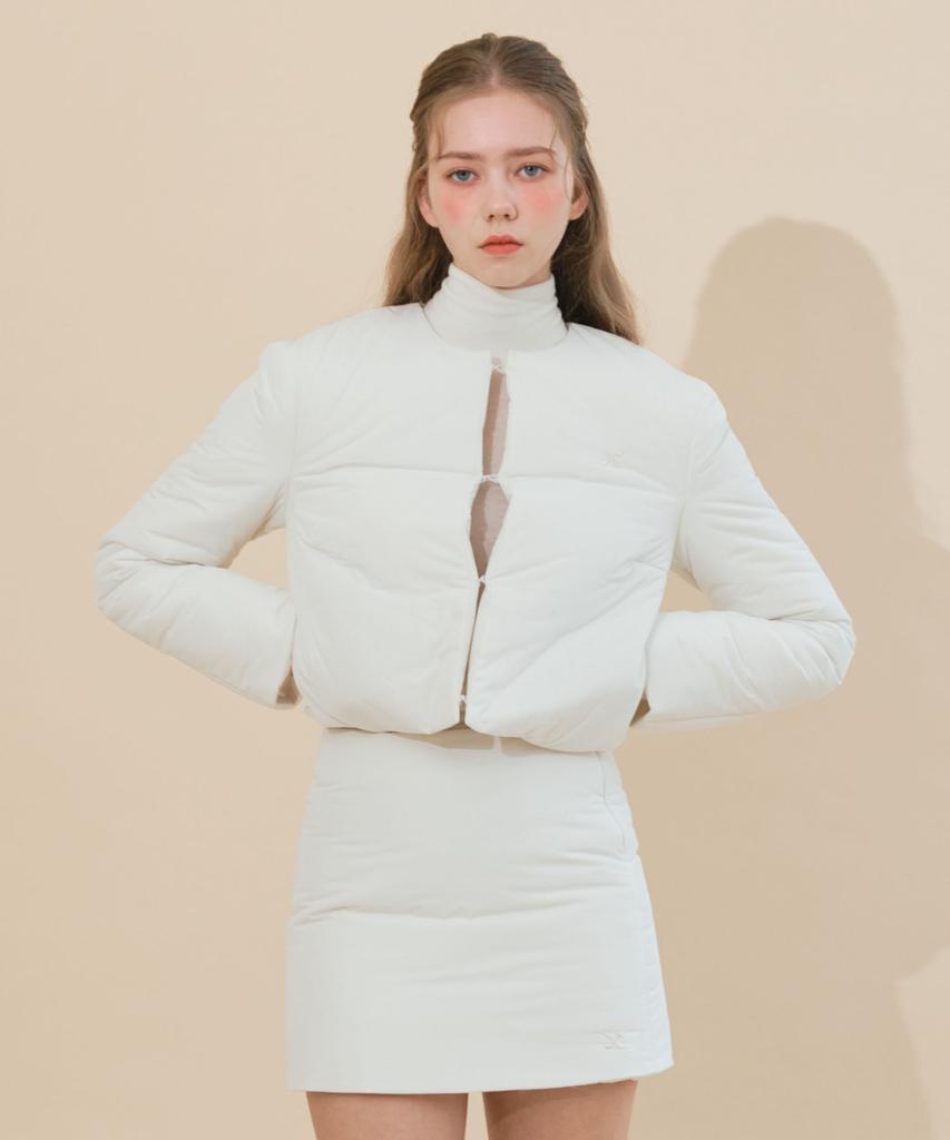 Etosome Padded Logo Set-Up Skirt (White)