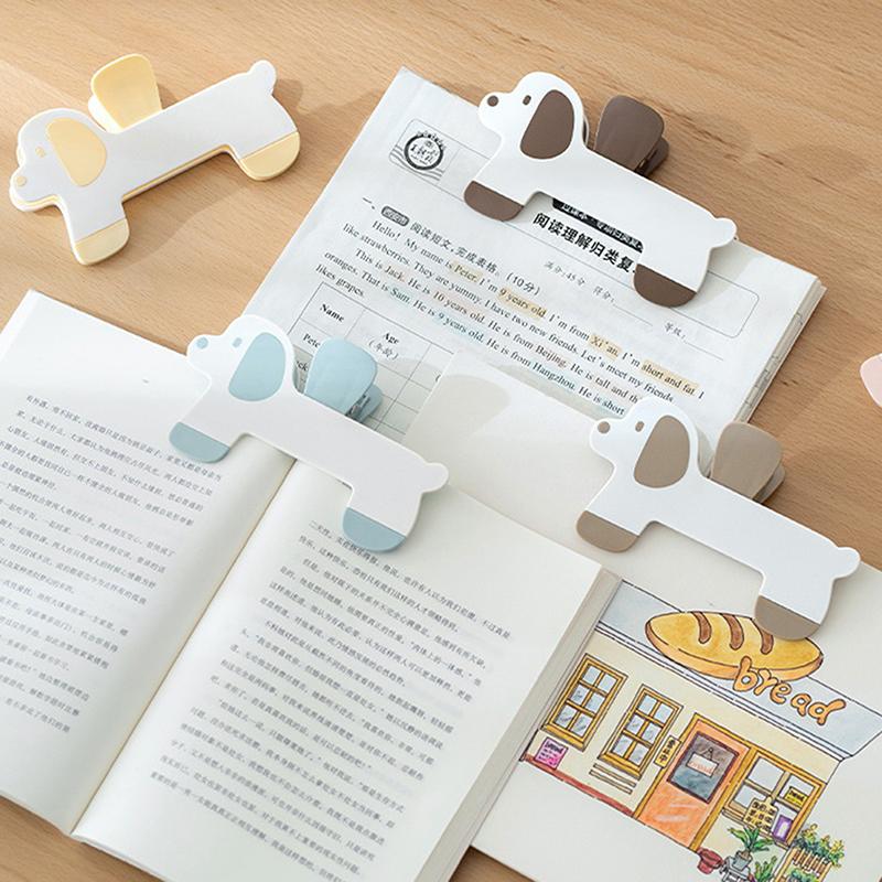 Puppy Shape Plastic Bookholder Simple Reading Aid Fixed Bookcase Bookmark Creative Design Practical Bookstore Notebook Holder