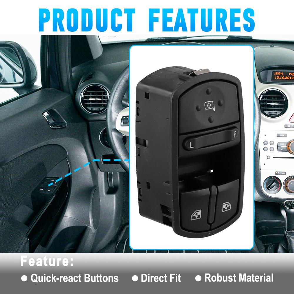 For Vauxhall Corsa D Opel Corsa D 2008-2014 Front Right Window Control Switch 11 Pins 13258521, 6240509