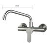 304 Stainless Steel Wall-Mounted Kitchen Faucet with Rotary Spout