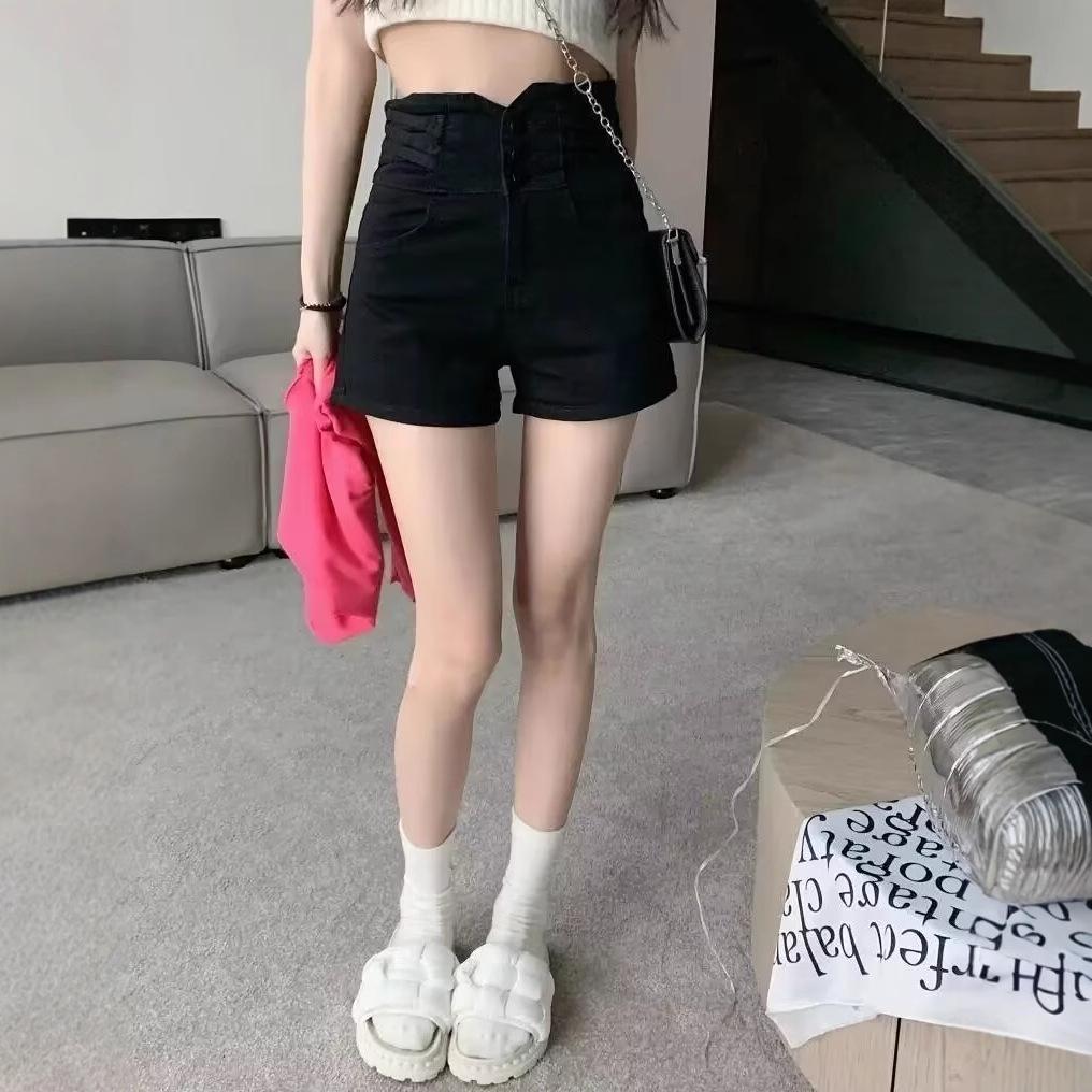 Ultra High Waist Black Denim Shorts - Super Short Summer Hot Pants