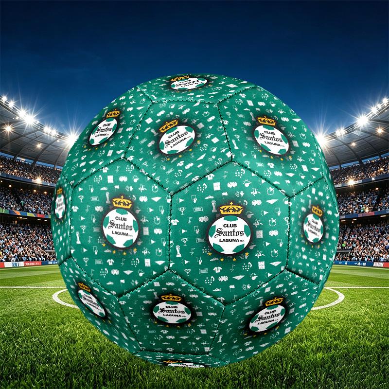 Club Santos Laguna Print Size 5 Soccer Ball, PU Wear Resistant Football for Match Training and Daily Practice, Birthday Gift for Soccer Fans