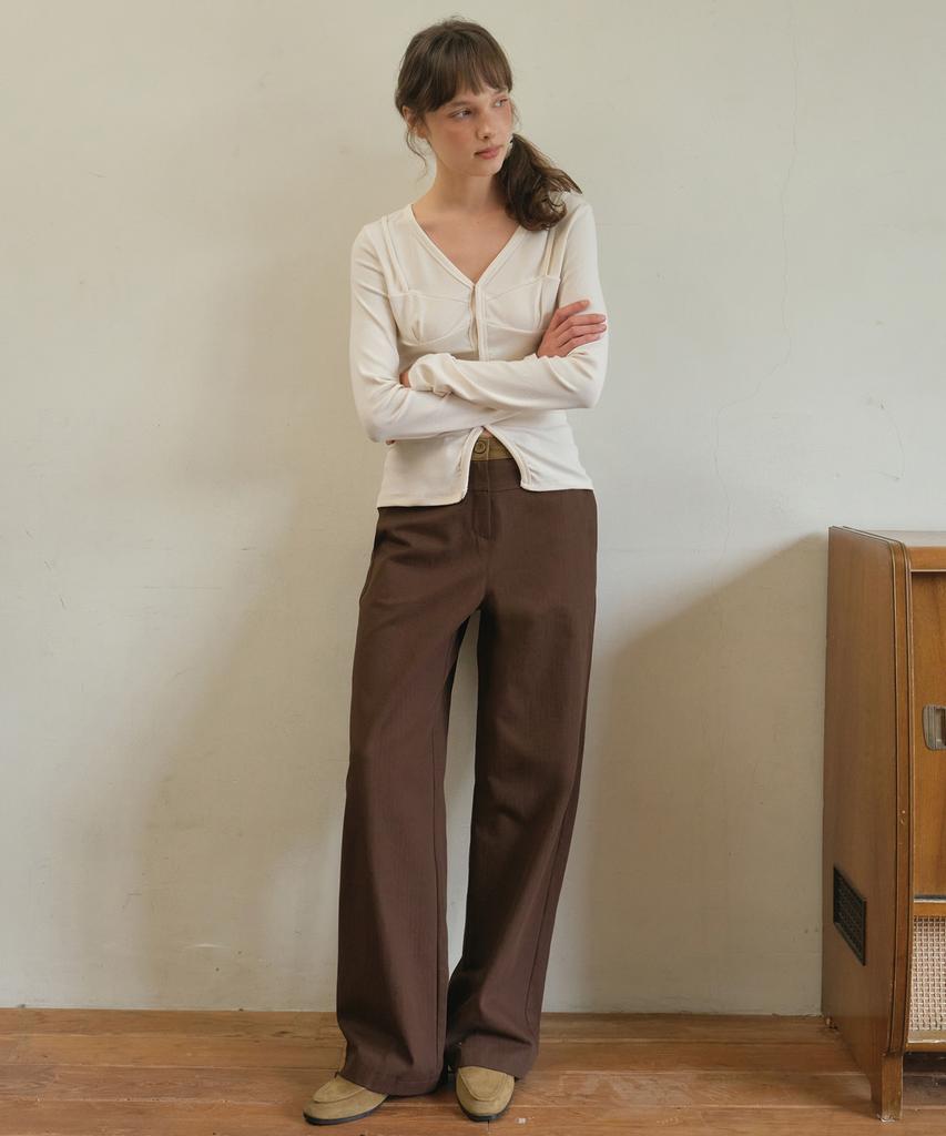 Aueonoseuteljia Auburn Leather Waist Pants_Brown(O25-Pt12)